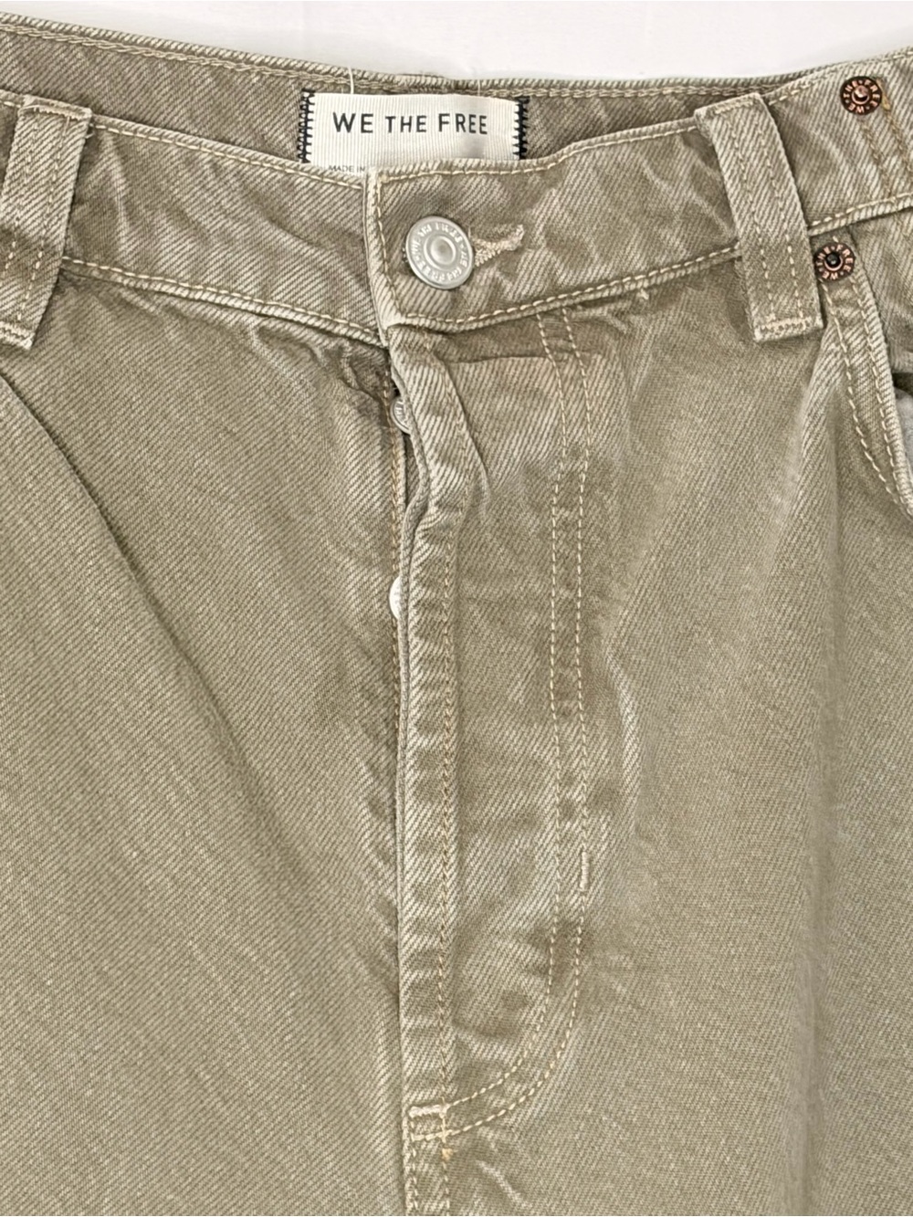 Free People We The Free Eden High Slouchy Wide Leg Jeans Taupe Brown Size 29 - Picture 5 of 13